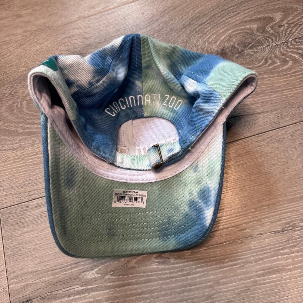 Cincinnati Zoo Team Fiona Youth Tie Dye Baseball Cap Blue Green NWT‎